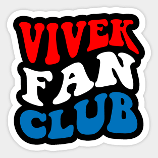 Vivek Fan Club Groovy American Flag Sticker